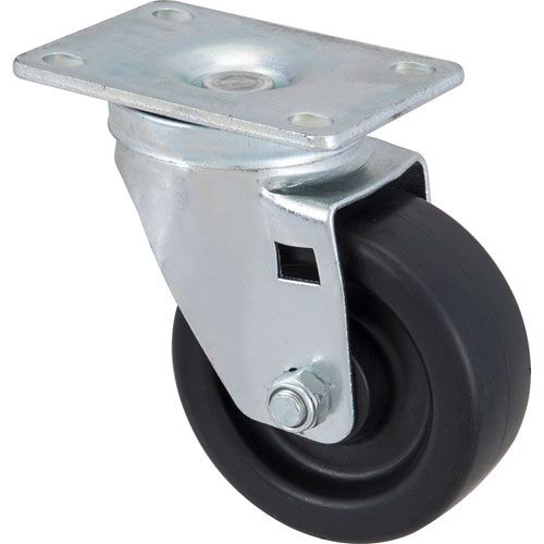 Allpoints 1201013 Caster,Plate(3-1/2"OD,Sw L,Black