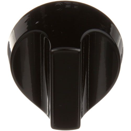 American Range A32001 Black Burner Knob "OFF/ON", 2-1/2" OD, .240" D-STEM, Flat Down, 1/4" Protrusion