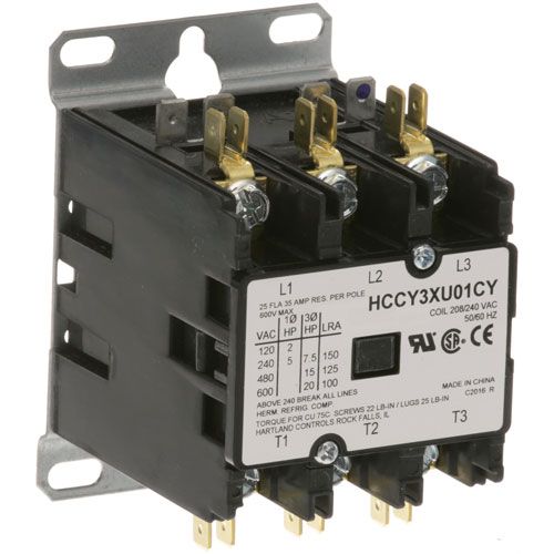 APW 1119522 3 Pole Contactor w/Screw Terminals, 25/35A, 208/240V 