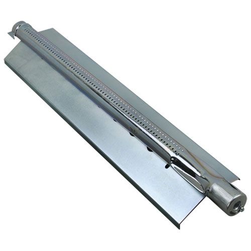 Bakers Pride L5019X 23-1/2" Steel Tubular Burner, W/ Deflector Shield, 19-3/4" X 4-3/8" Shield, 17-1/2" Burn, 1-1/4" Face-Air Shutter