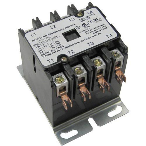 Continental Refrigerator 4P50A120 4 Pole Contactor, 110/120V, 40AMP