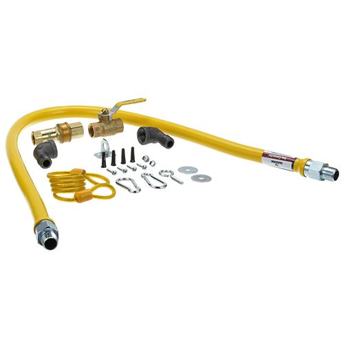 Dormont 34-S0289-48 Gas Hose Kit W/Gas Ball Valve & Restraining Cable, 1/2" X 48"