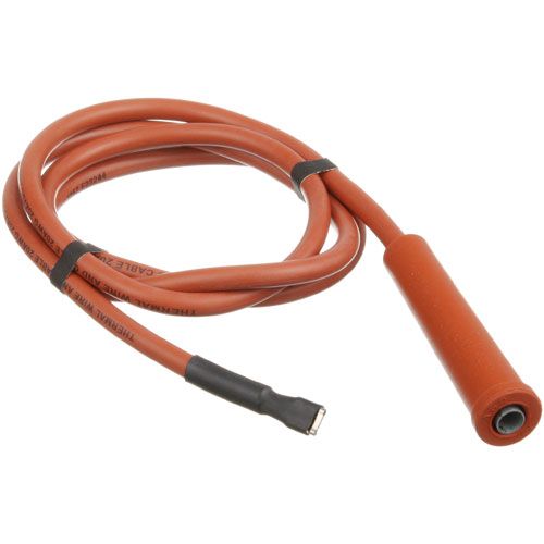 Garland 4523600 45" Oven Red Ignition Cable W/ Straight Boot, 1/4" F Push On