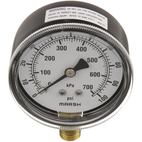 General Electric XND16X55 2-1/2" Dual Scale Pressure Gauge, 1/4" MPT Bottom