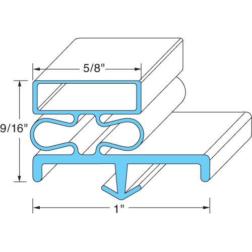 Glass Pro 6004390 Gray Door Gasket, 22-1/4" X 32"