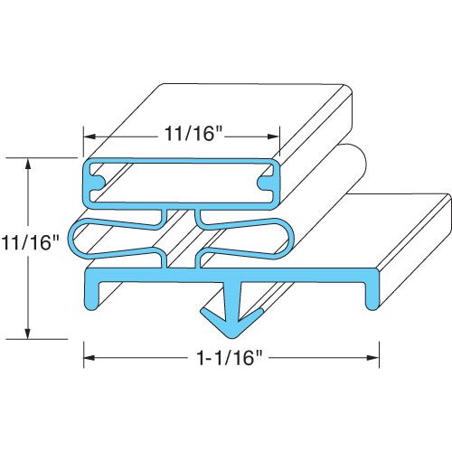 Glass Pro GT-031307 Black Door Gasket W/ Dart Mount, 23-1/2" x 32-1/2"