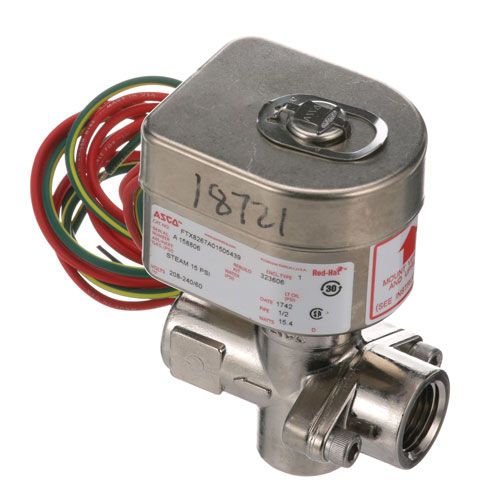 Henny Penny 18721 1/4" FPT Hot Water Solenoid Valve, NC, 2-Way