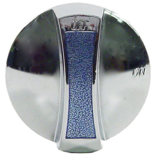 Imperial 27051 Chrome Burner Valve Knob, OFF/ON, 2-3/8" DIA, 1/4" D-STEM, Flat Up, 1/4" Protrusion