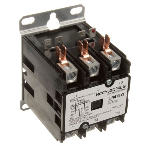 Lbc Bakery Equipment 30700-17 3 Pole Contactor, 24 Volt, 40 Amp Inductive/50 Amp Resistive