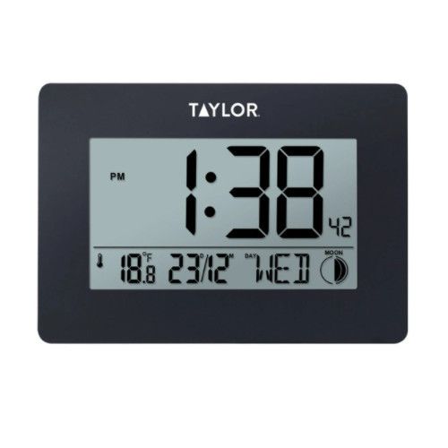 Taylor Thermometer 5265191Â Digital Clock 14°F to 140°F W/ Thermometer