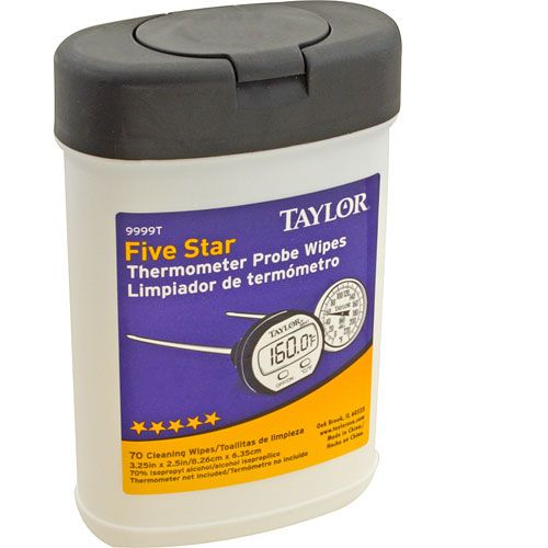 Taylor Thermometer 9999N Haccp Probe Wipes 100/Bx 