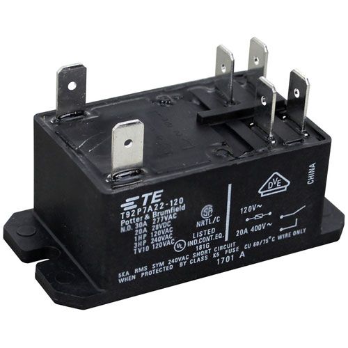 Winston Products PS2649 Dishwasher Relay W/ 6 Tab Terminals, 120V